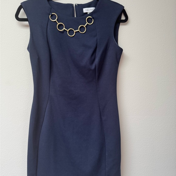 Calvin Klein Blue Sleeveless Sheath Dress - Picture 4 of 4